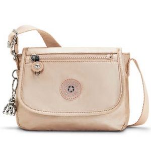 NWT Kipling Sabian Mini Crossbody Bag Metallic Rose Gold 7.75''x 5.75'' X 3.25”